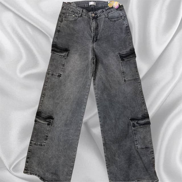 Jean cargo negro liso